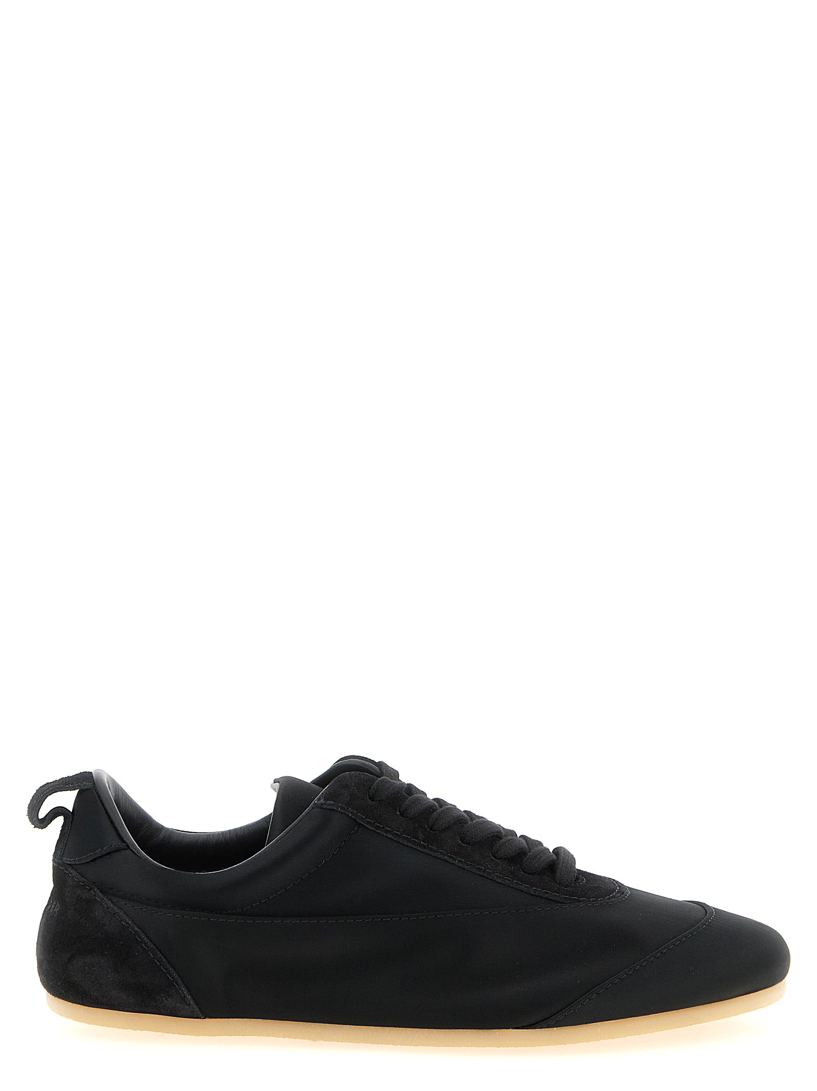Black Cotton Low Top Sneakers
