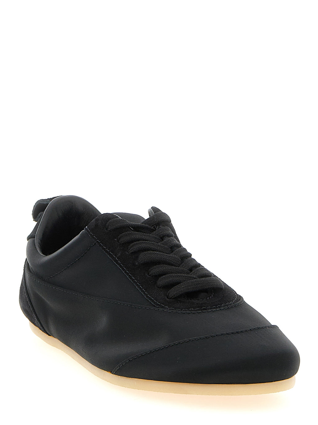 Black Cotton Low Top Sneakers