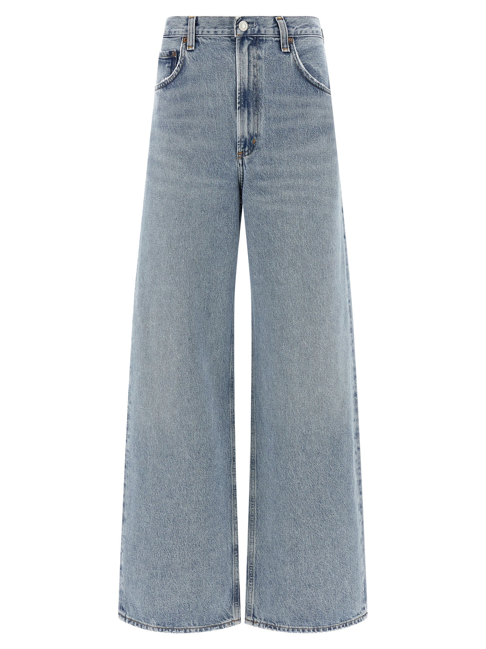 Blue Cotton Tapered Jeans