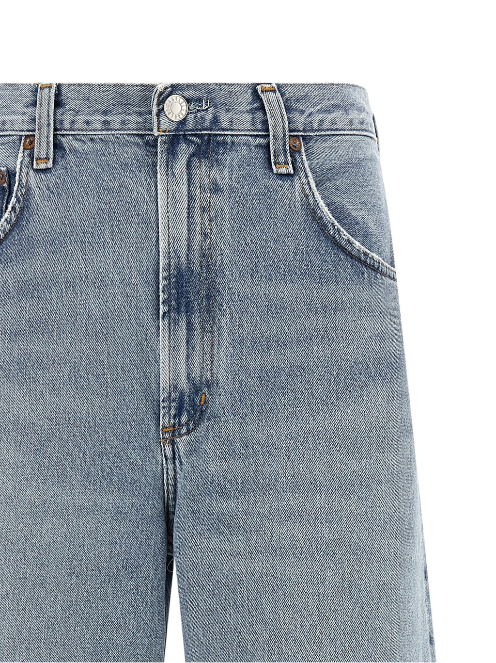 Blue Cotton Tapered Jeans