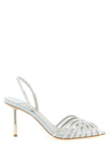 Gray Goatskin Stiletto Heel Sandals