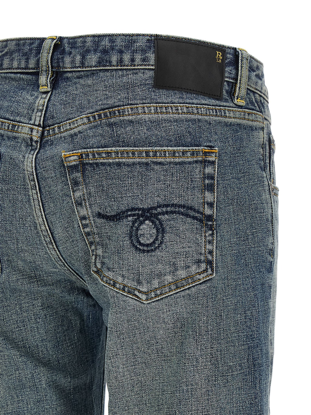 Blue Cotton Flared Jeans