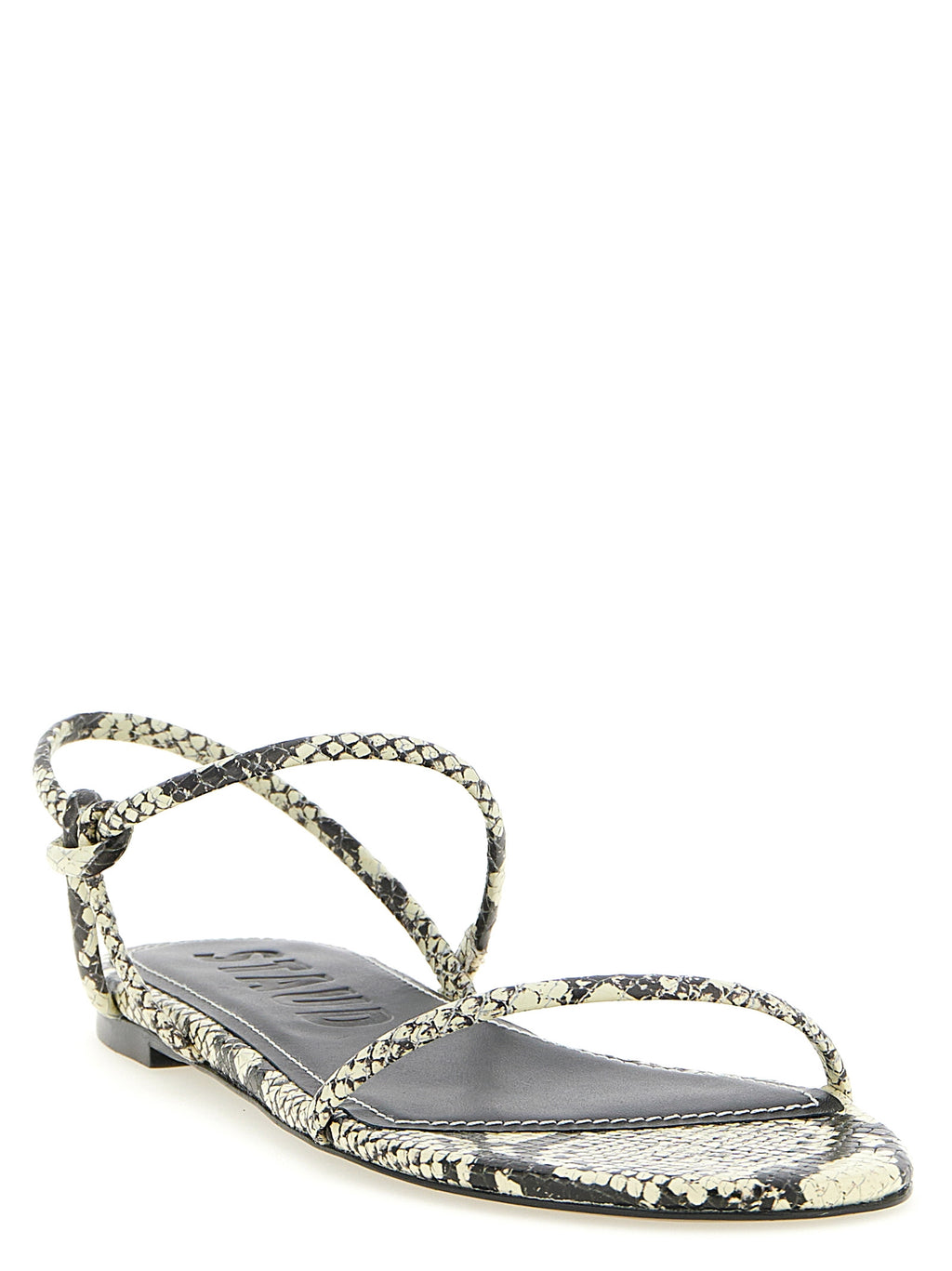 Bicolor Cowhide Flat Sandals
