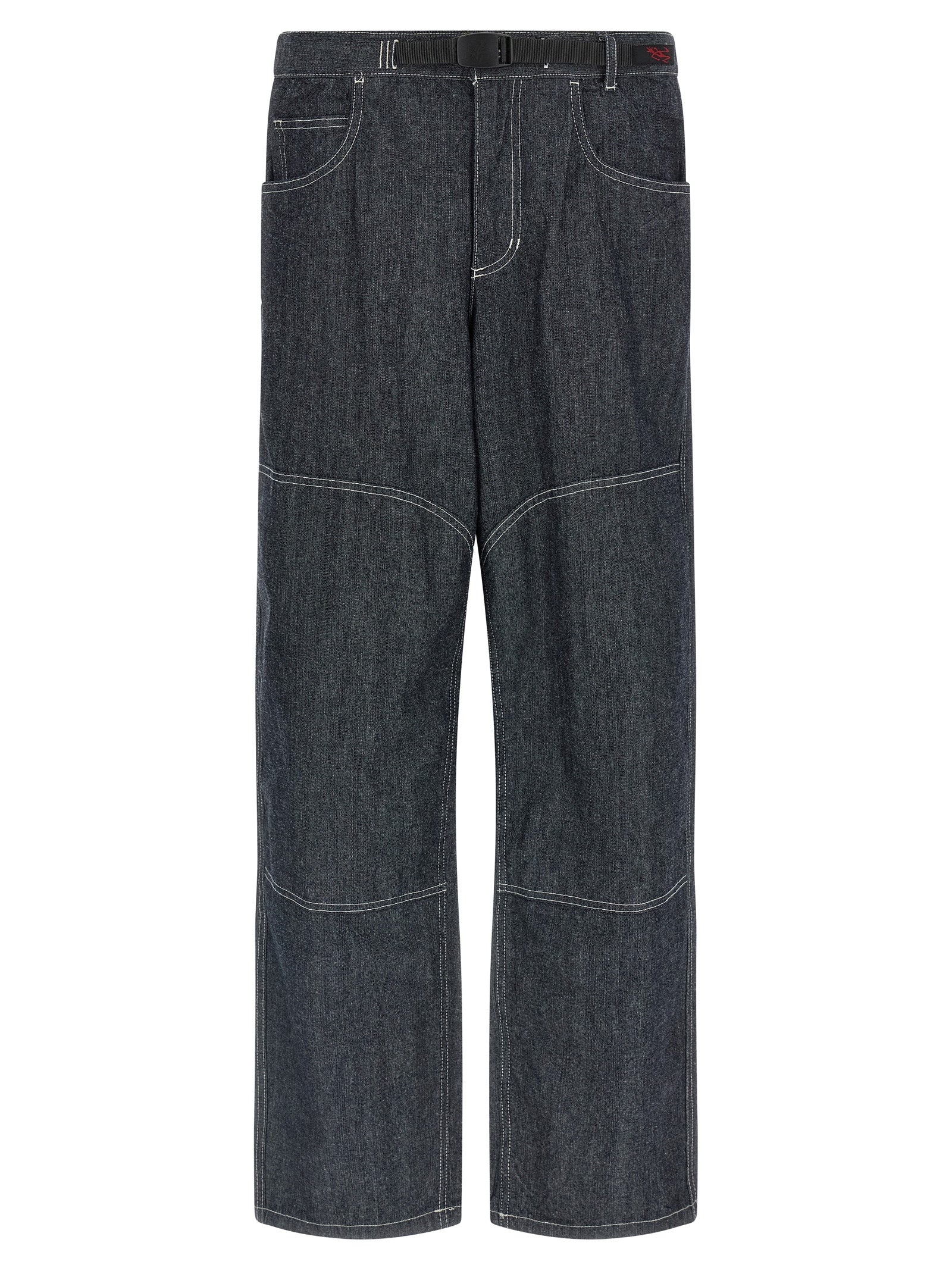 Blue Cotton Straight-Leg Jeans