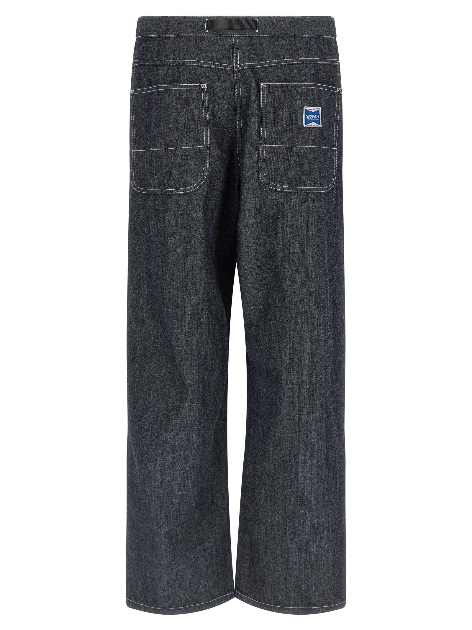 Blue Cotton Straight-Leg Jeans