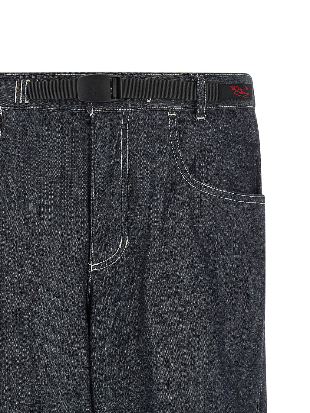 Blue Cotton Straight-Leg Jeans