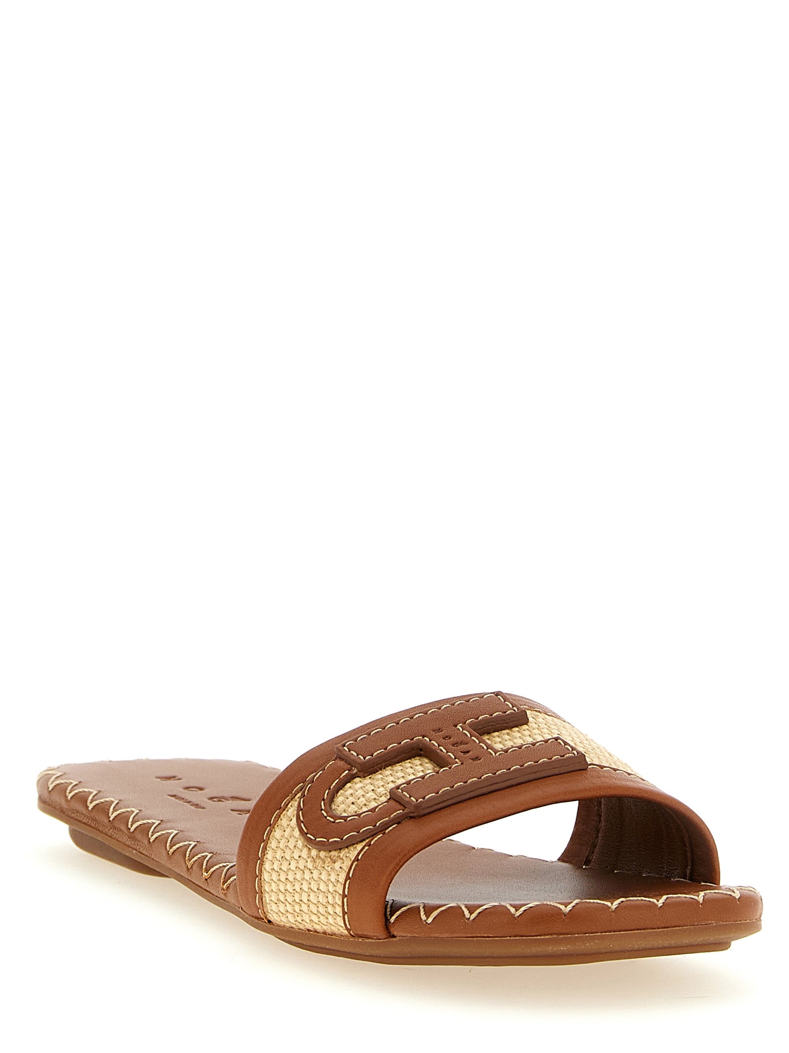 Brown Cotton Slides