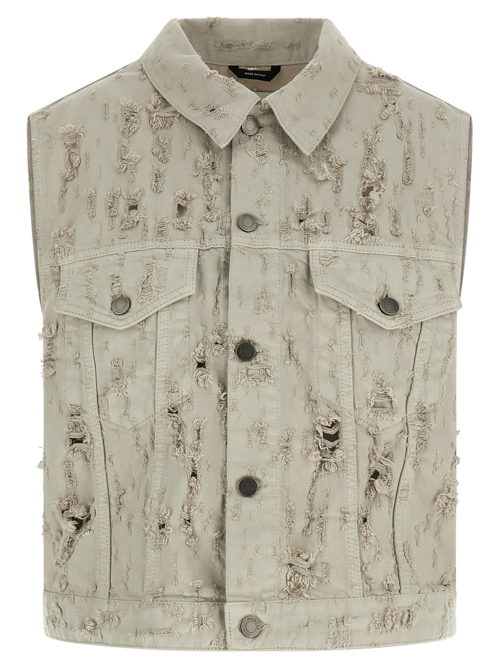 Gray Cotton Sleeveless Jacket