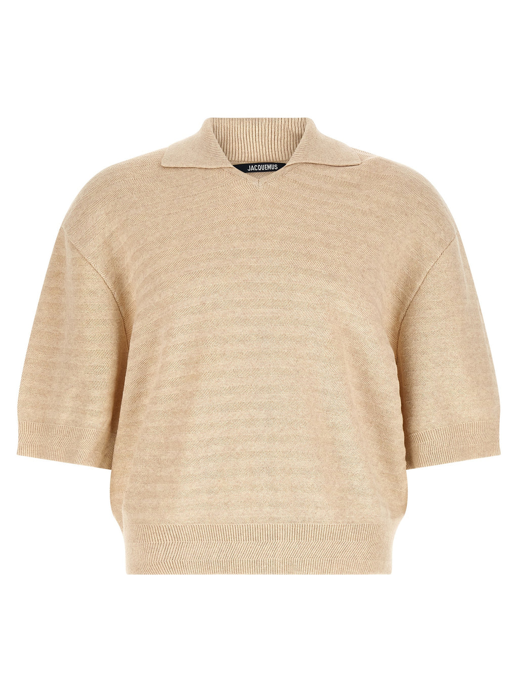Beige Cotton Polo Shirt