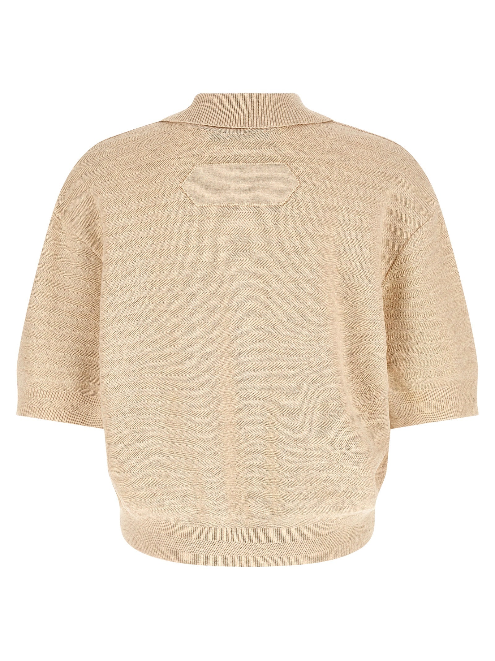 Beige Cotton Polo Shirt