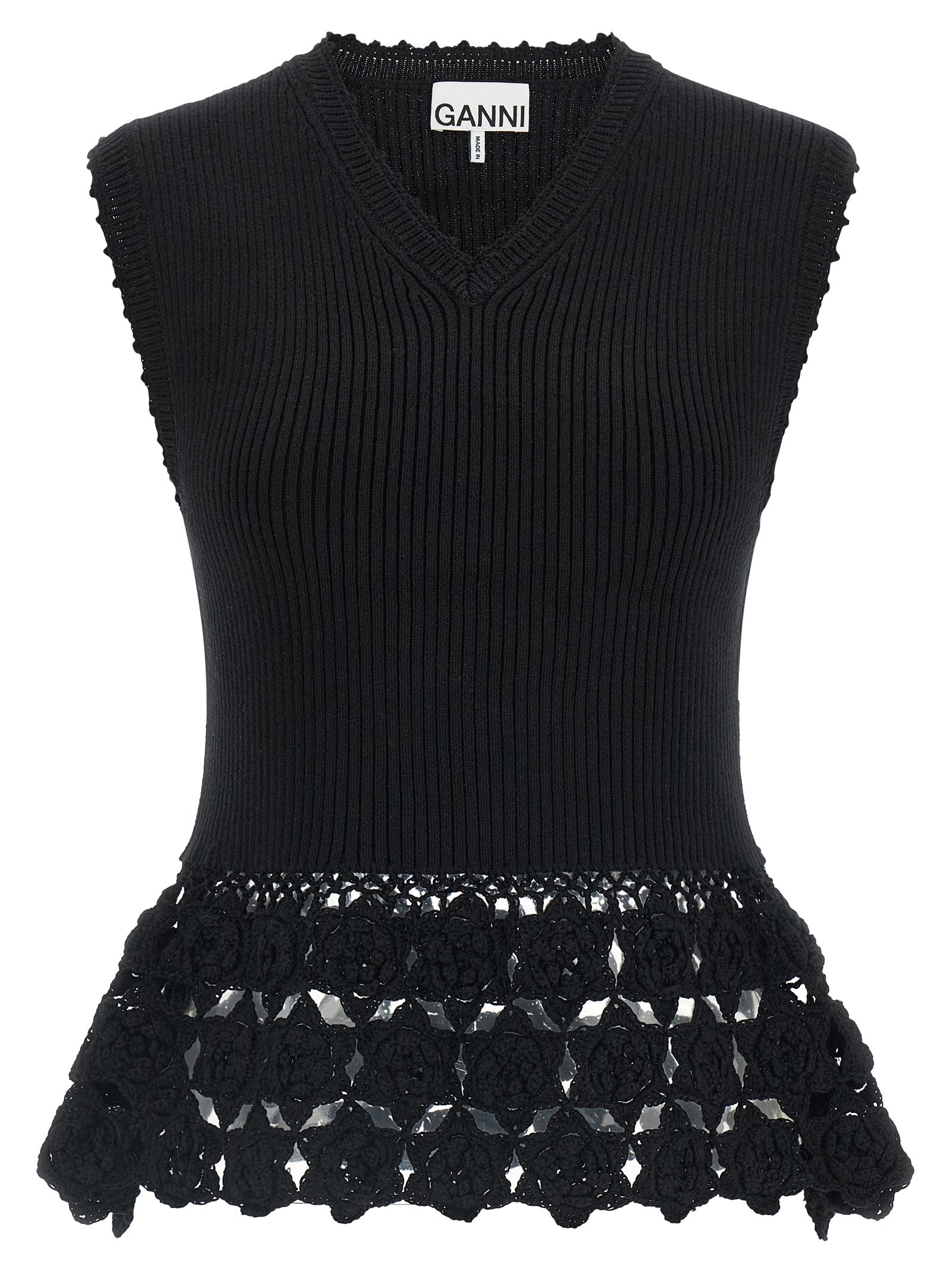 Black Organic Cotton Sleeveless Jacket