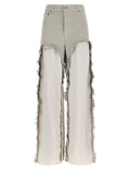 Gray Cotton Flared Jeans