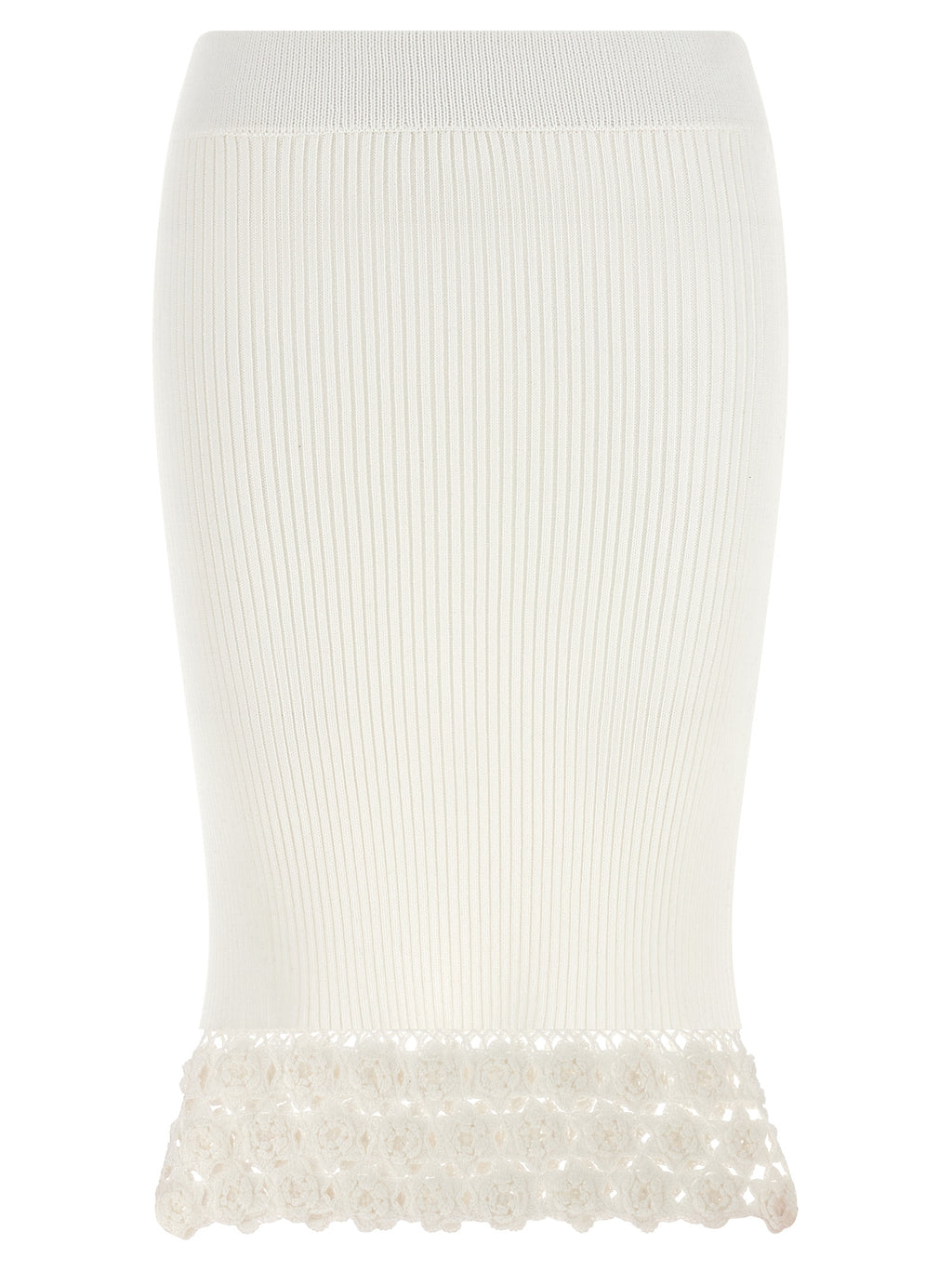 White Organic Cotton Midi Skirt