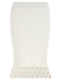 White Organic Cotton Midi Skirt
