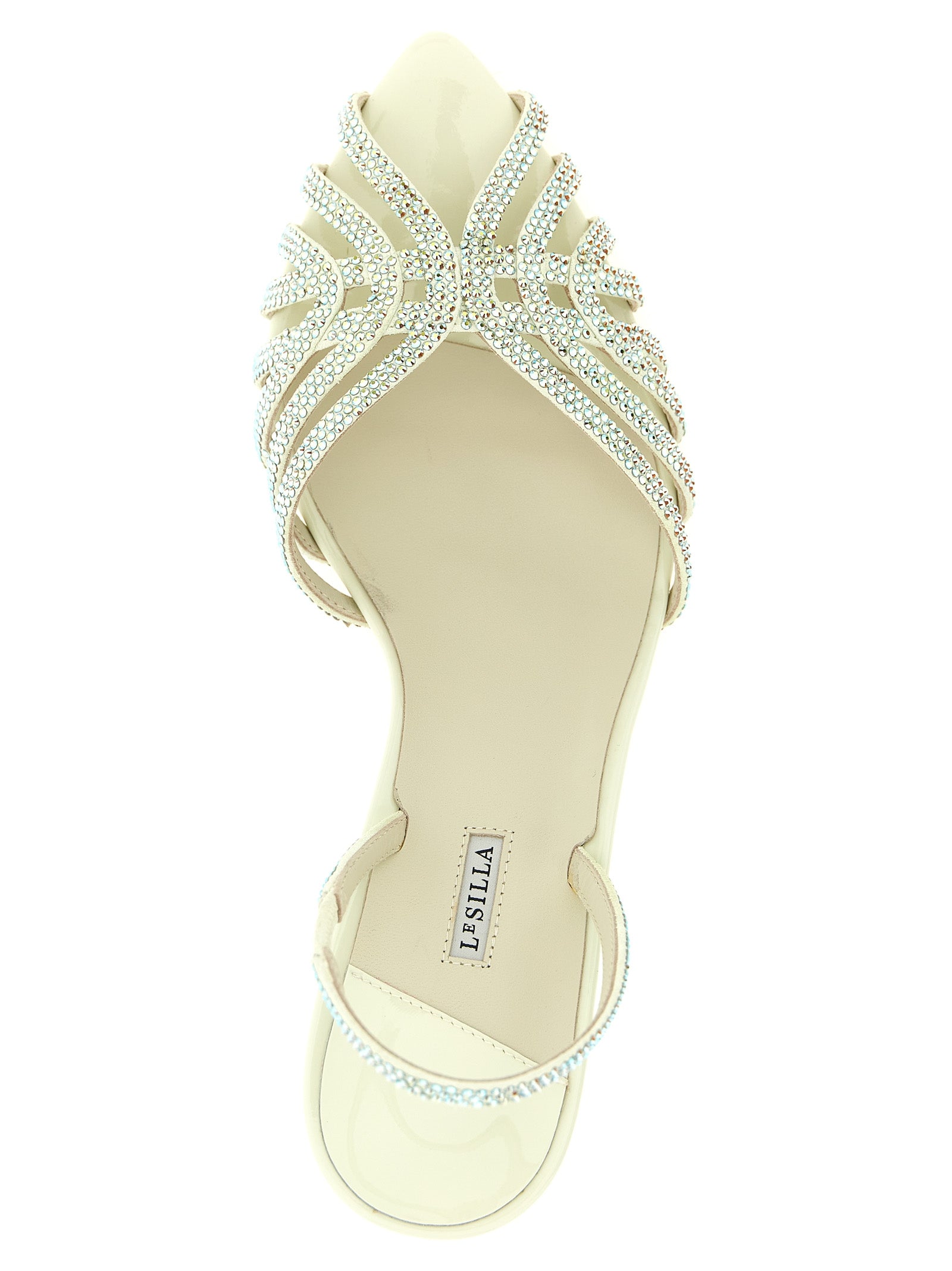 Bicolor Goatskin Stiletto Heel Sandals