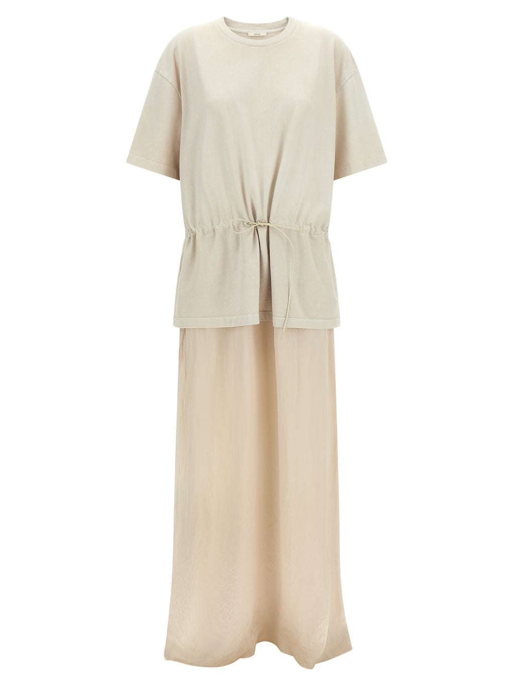 Beige Cotton Long Dress