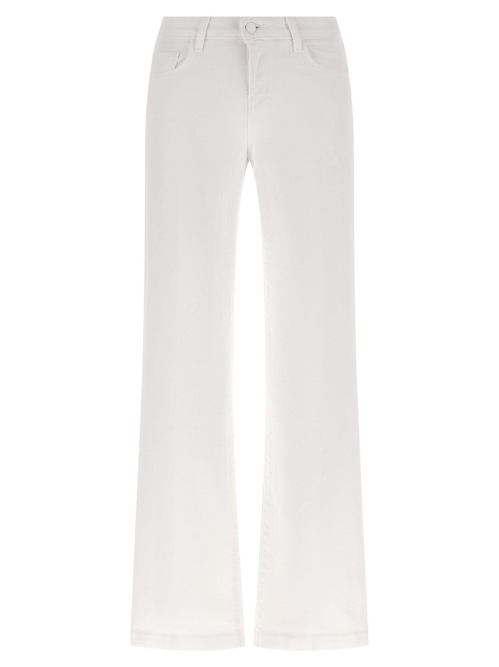 White Cotton Straight-Leg Jeans