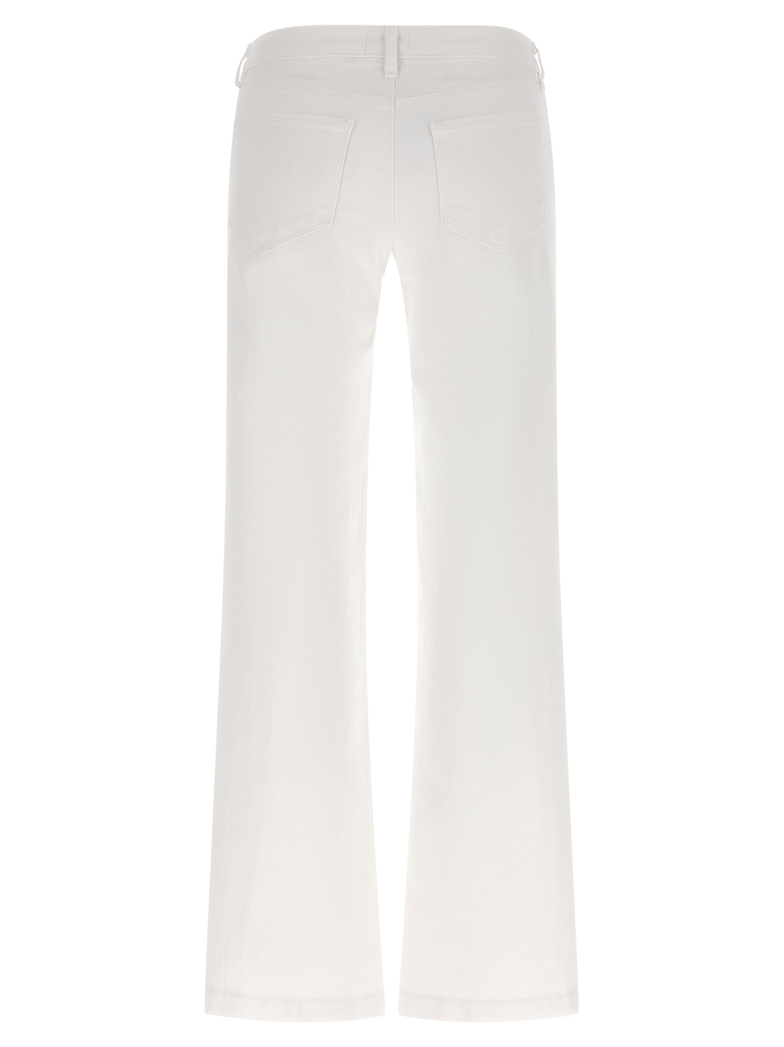 White Cotton Straight-Leg Jeans