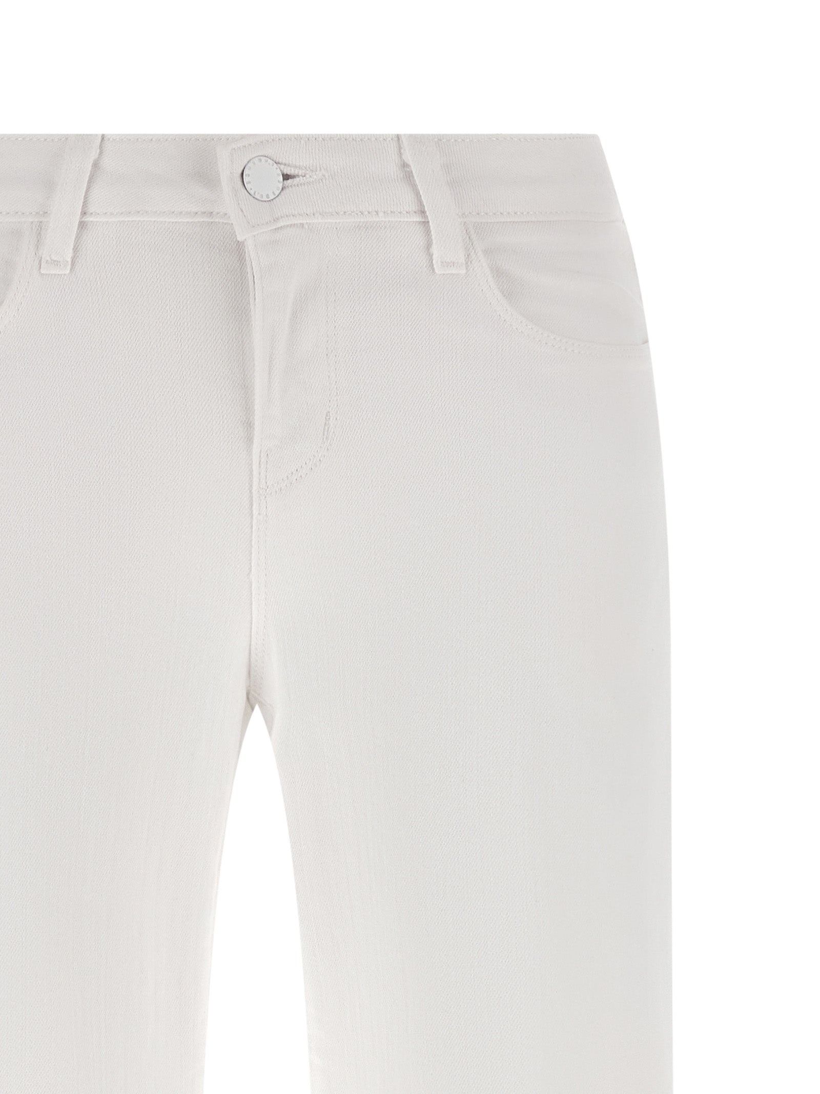 White Cotton Straight-Leg Jeans