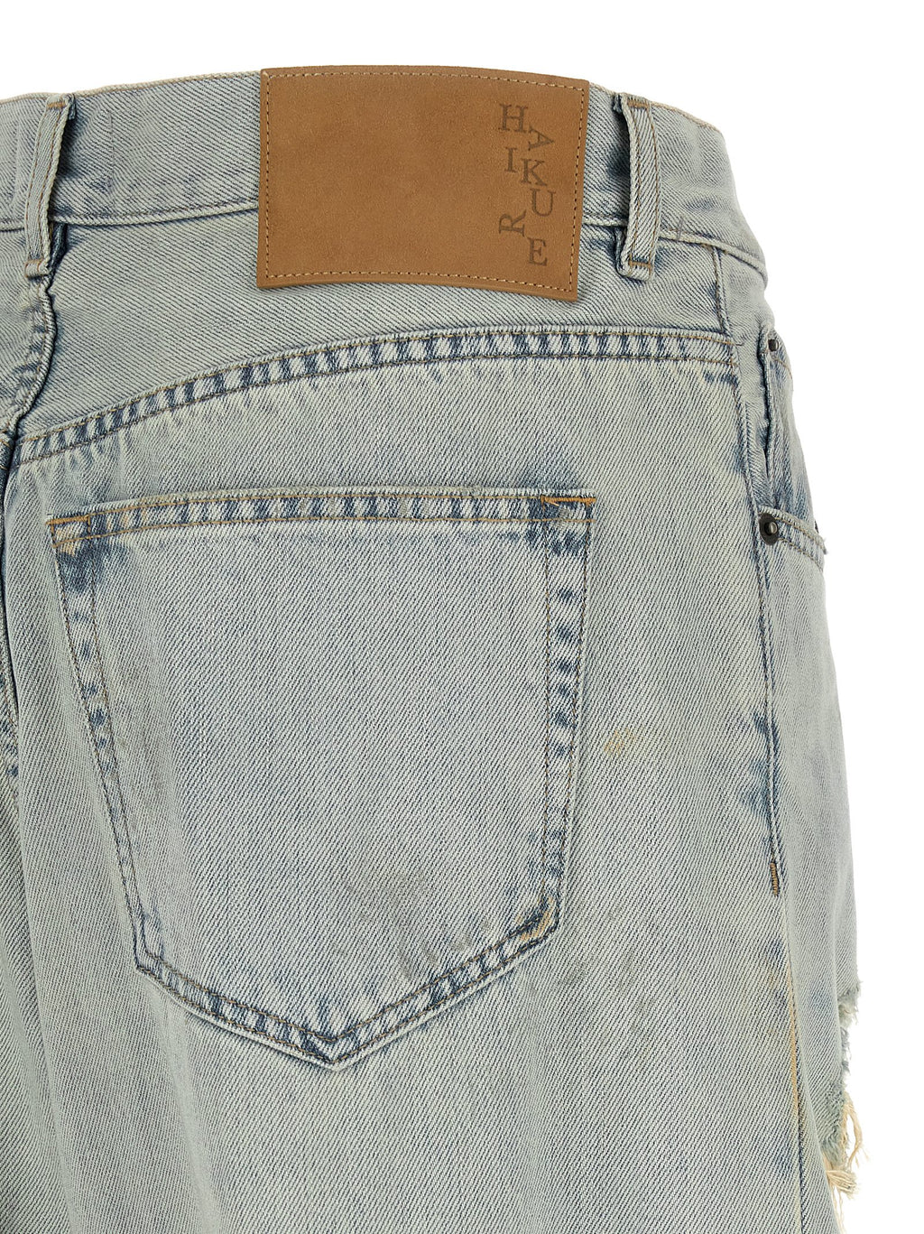 Blue Cotton Flared Jeans