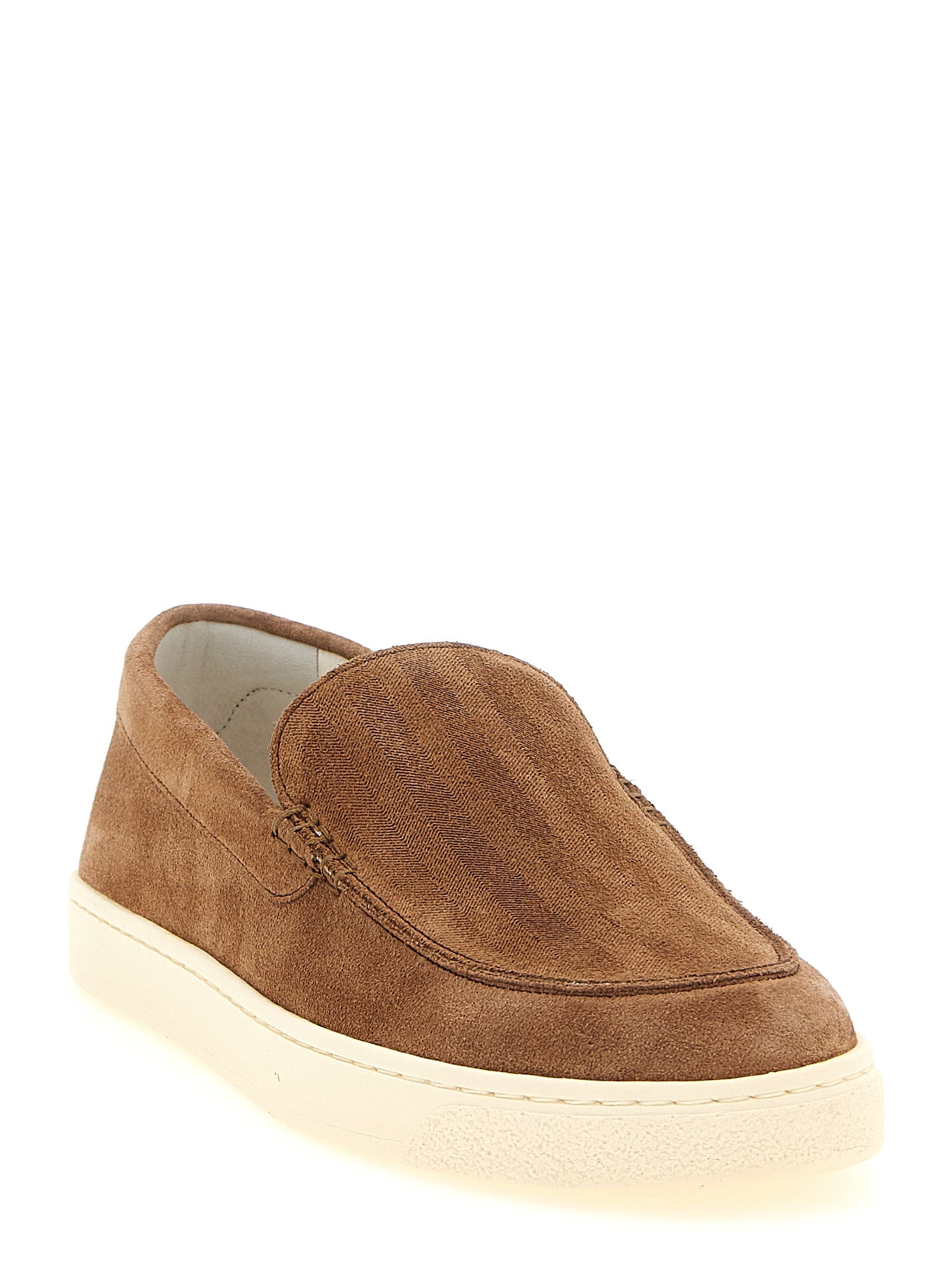 Brown Calfskin Slip-On Loafers