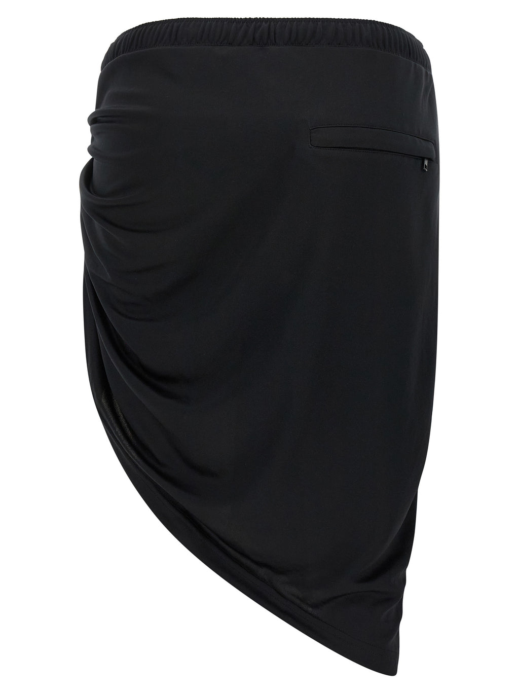 Black Polyester Long Skirt