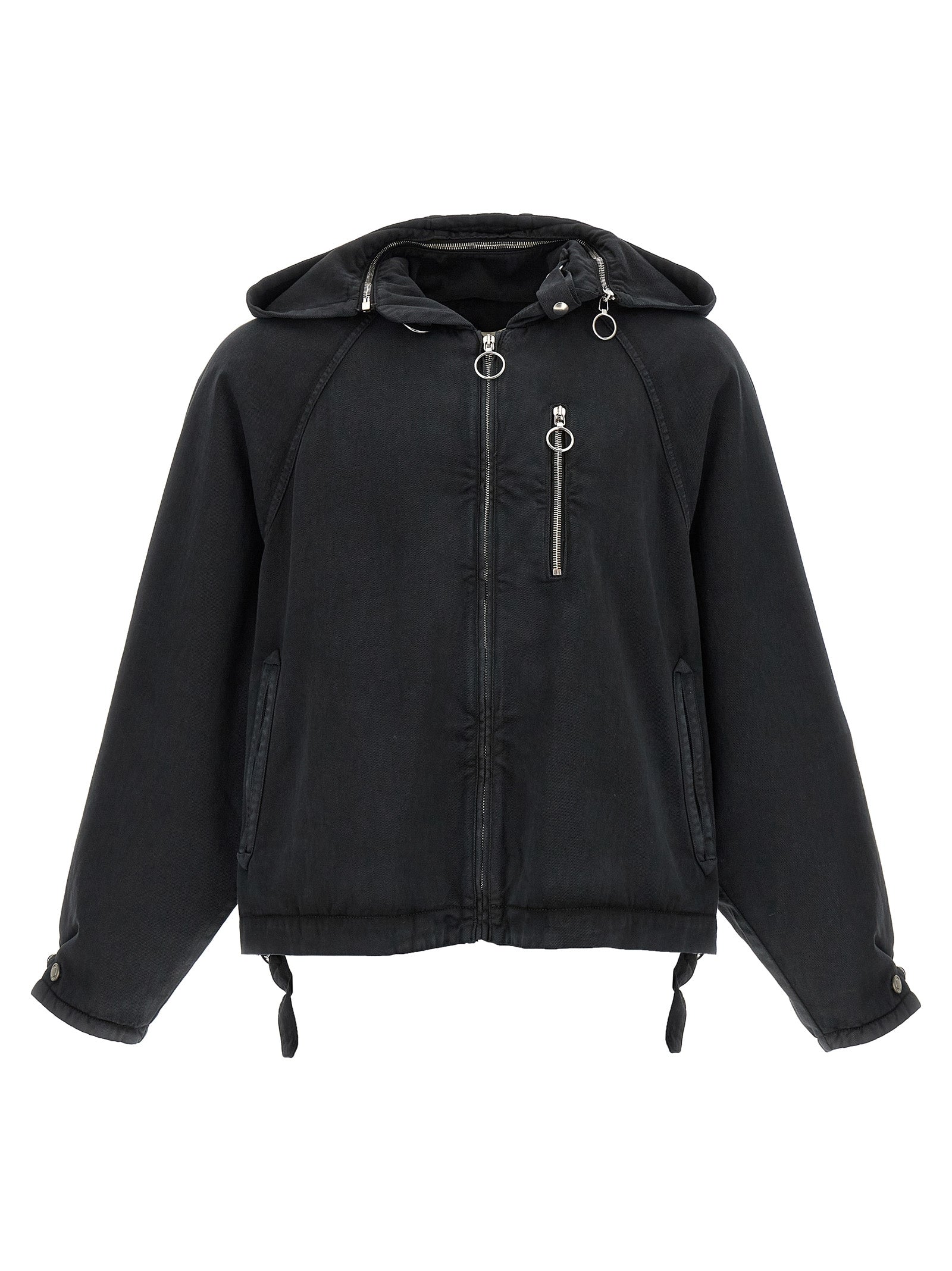 Black Cotton Shell Jacket