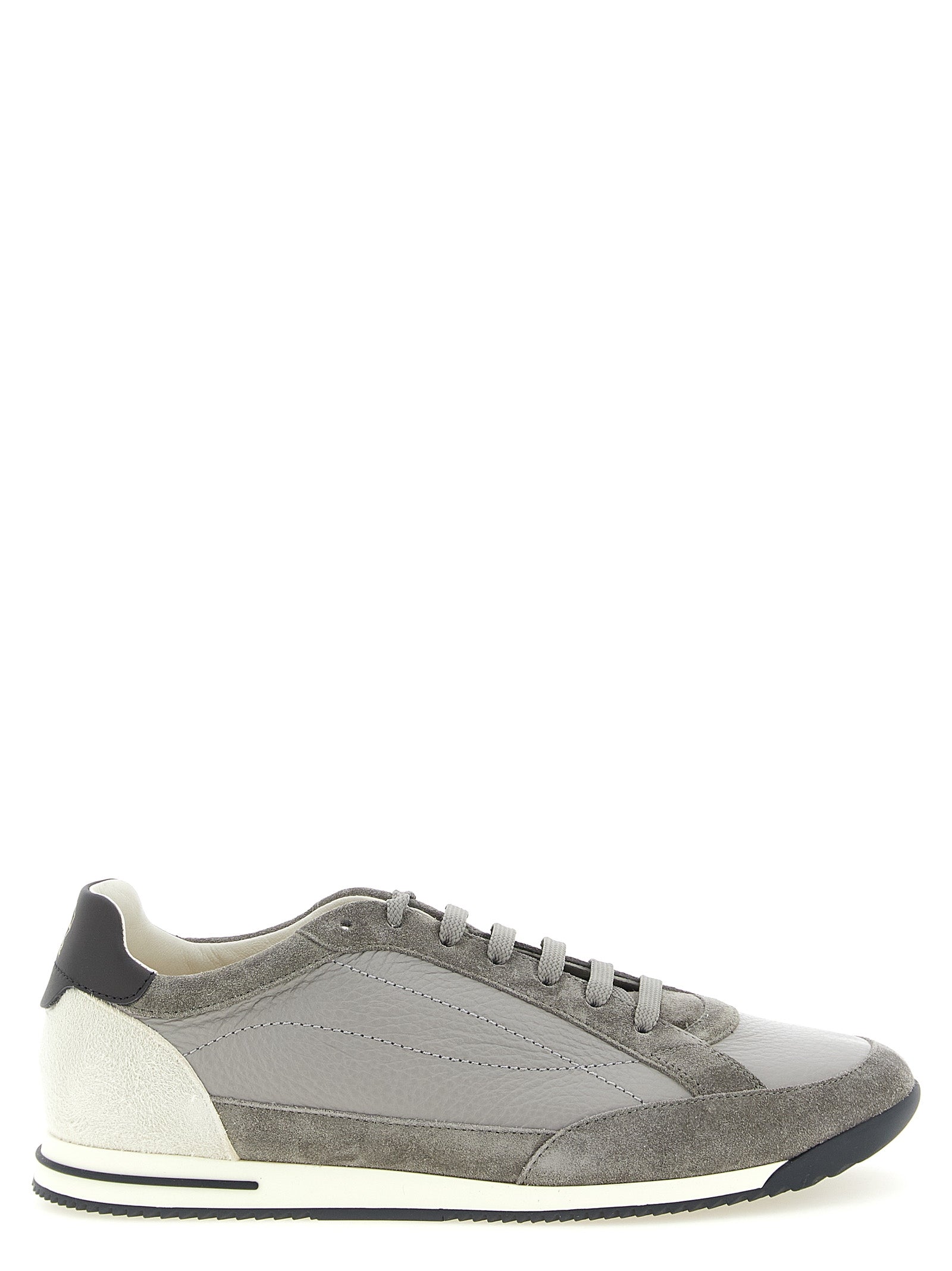 Gray Nubuc Leather Sneakers