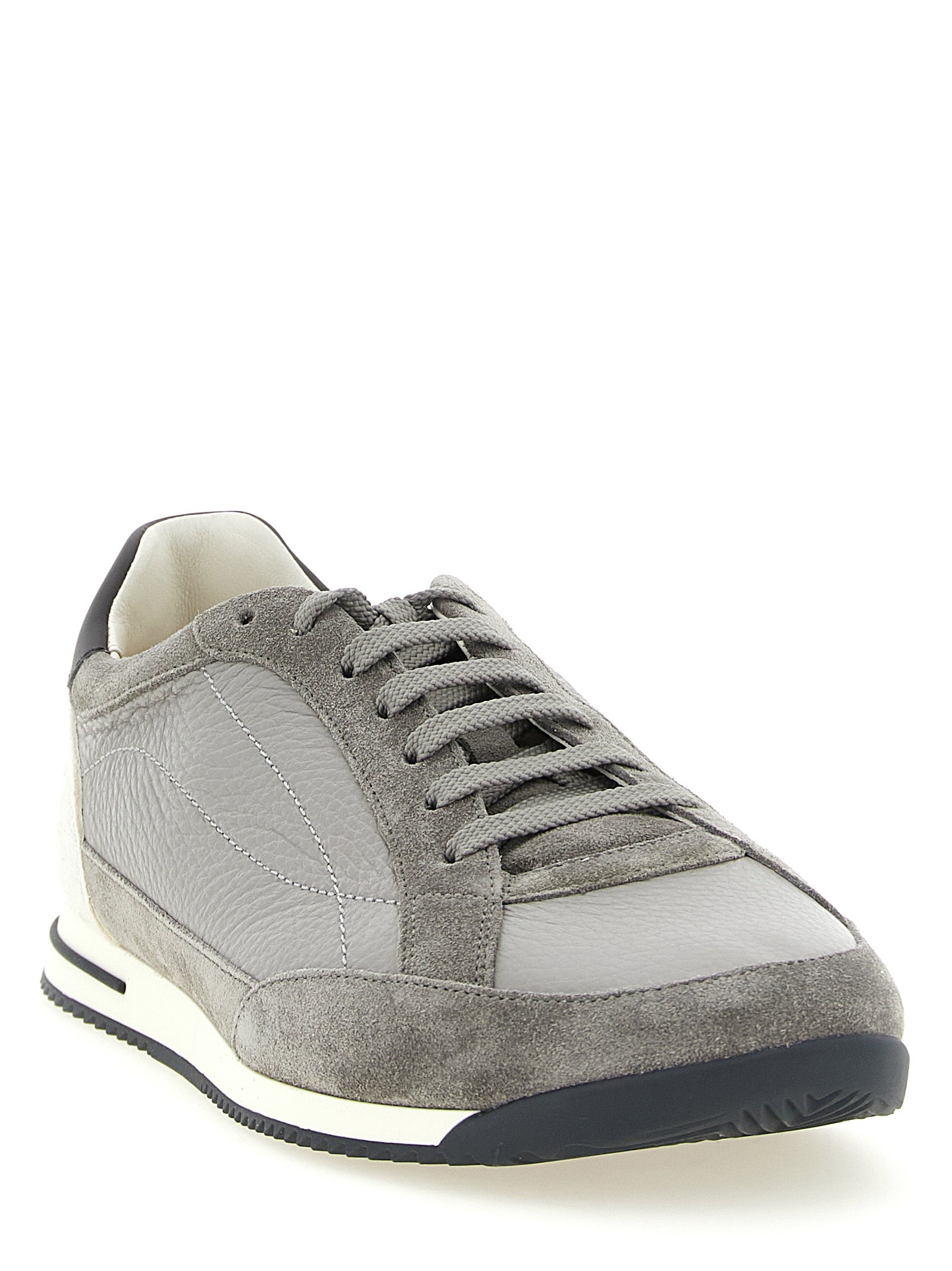 Gray Nubuc Leather Sneakers