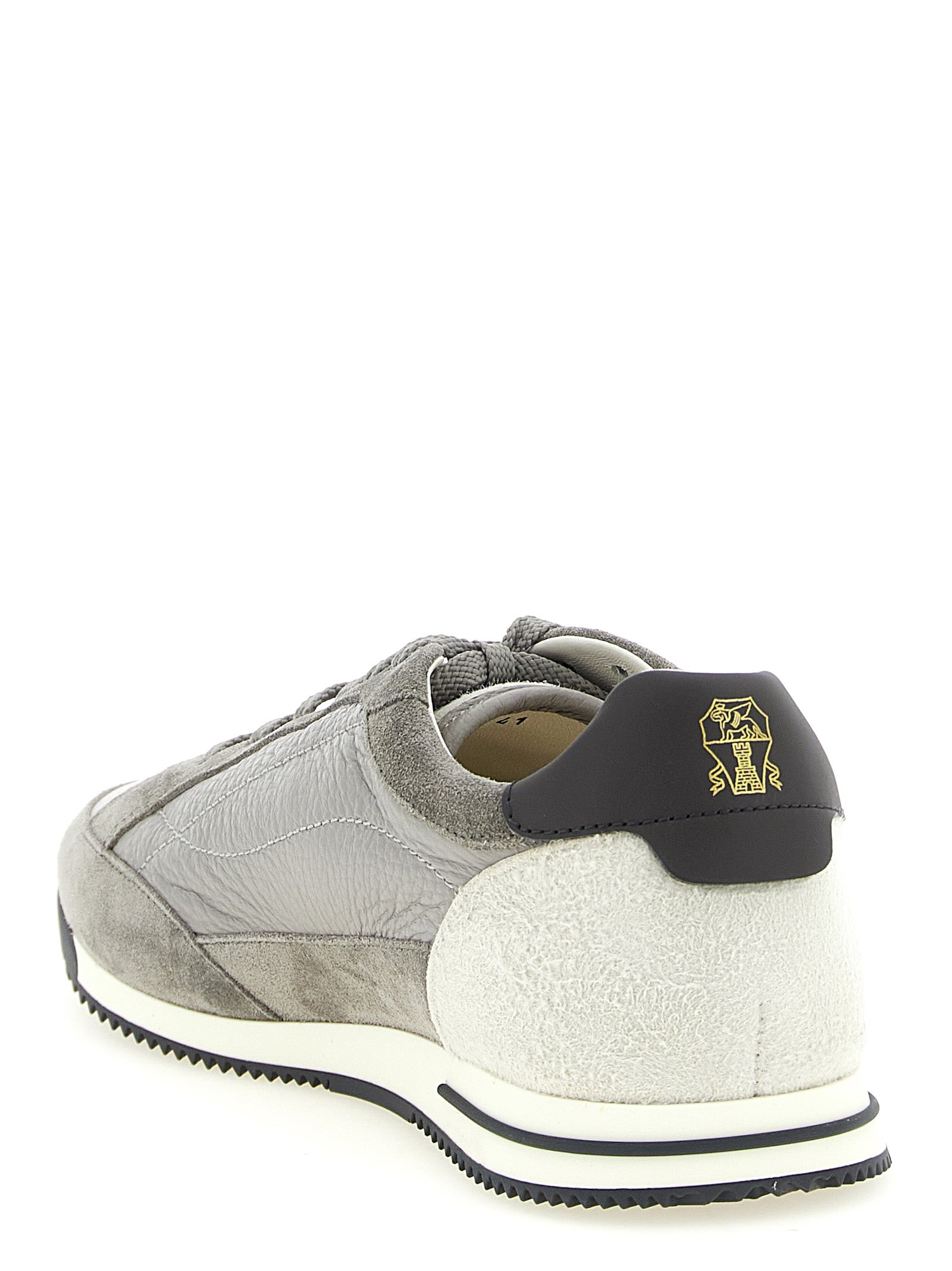 Gray Nubuc Leather Sneakers