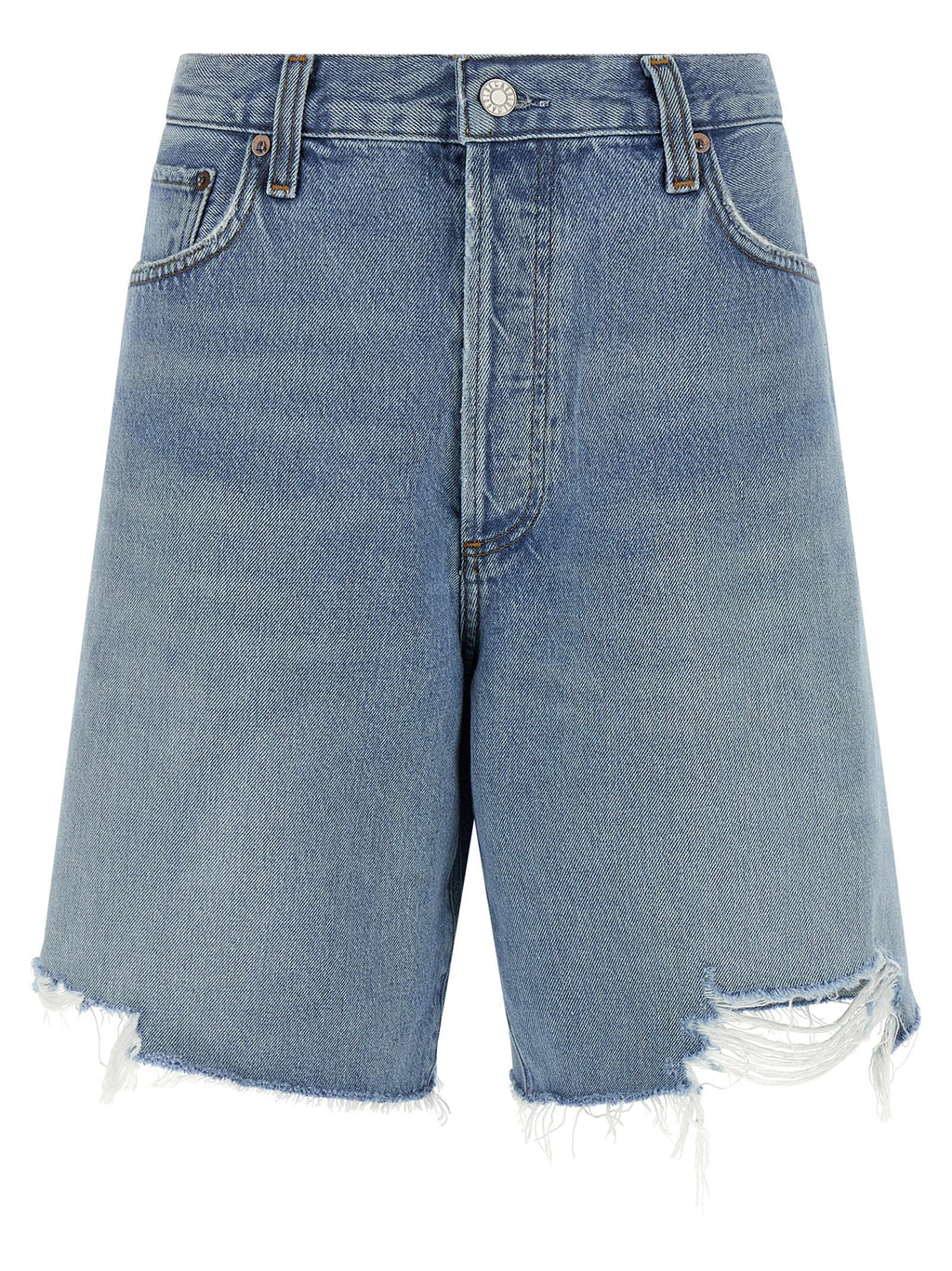 Blue Cotton Bermuda Shorts