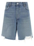 Blue Cotton Bermuda Shorts