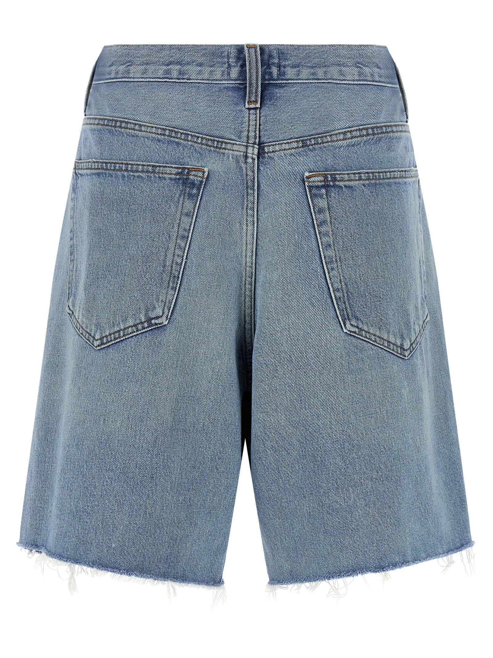 Blue Cotton Bermuda Shorts