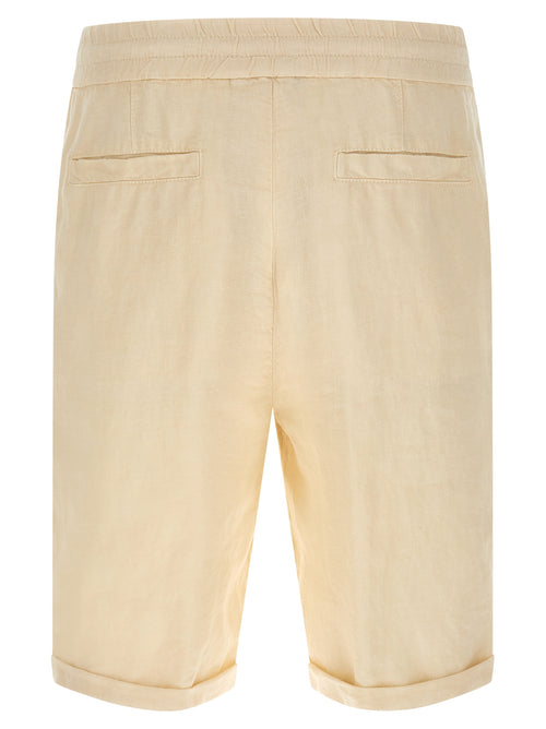 Beige Linen Bermuda Shorts