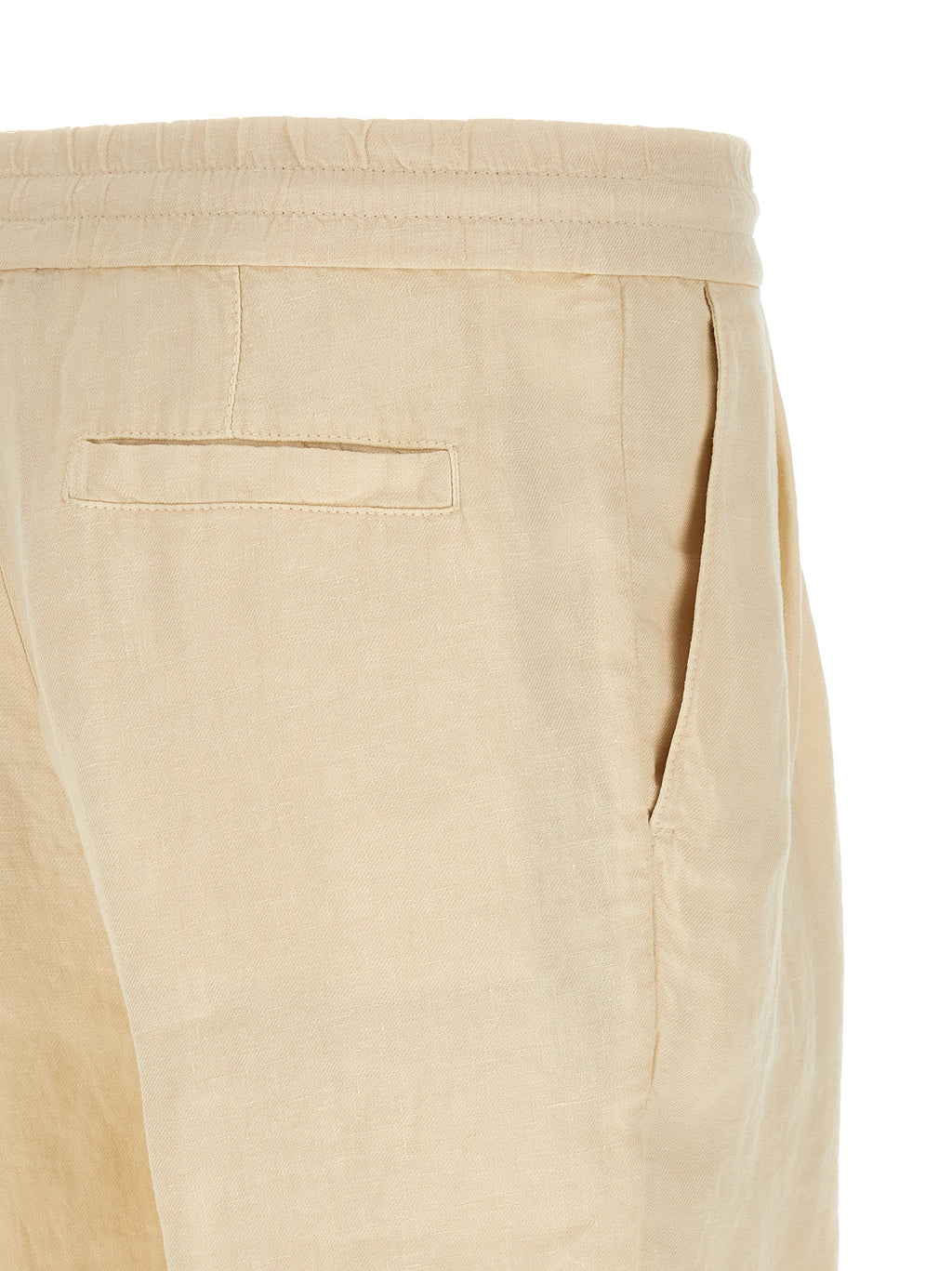 Beige Linen Bermuda Shorts
