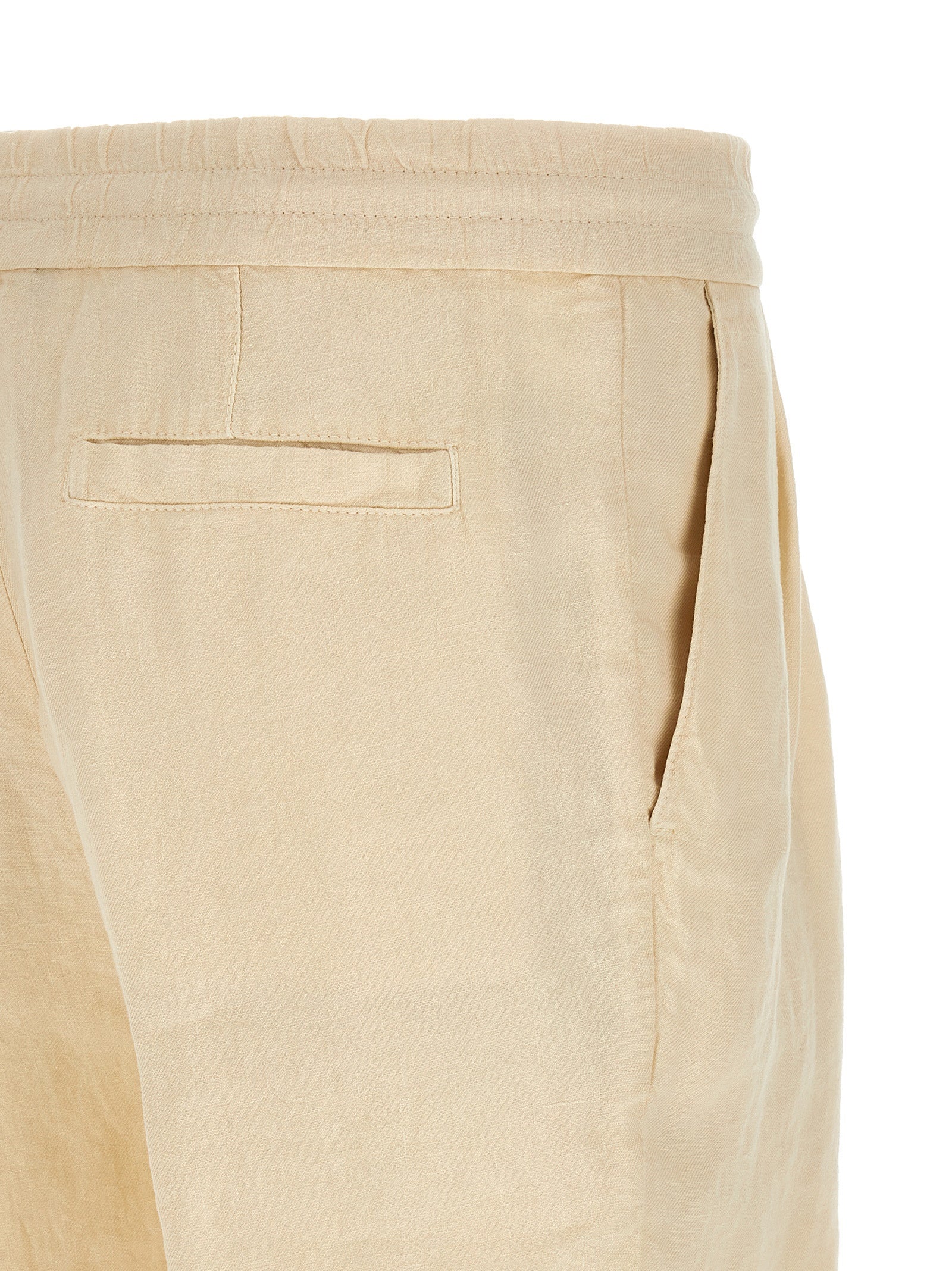 Beige Linen Bermuda Shorts