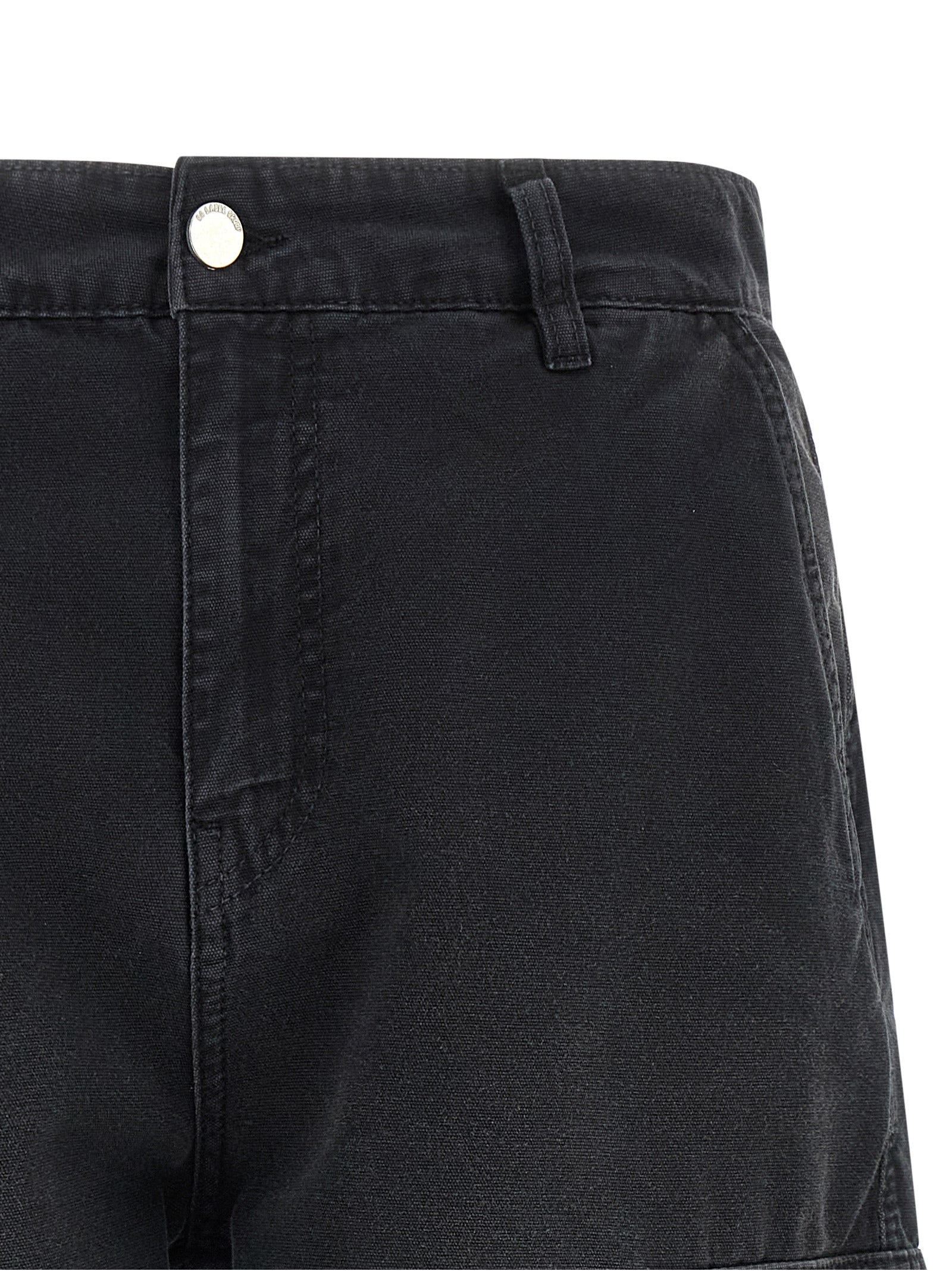 Black Cotton Bermuda Shorts