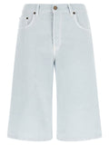 Blue Cotton Bermuda Shorts