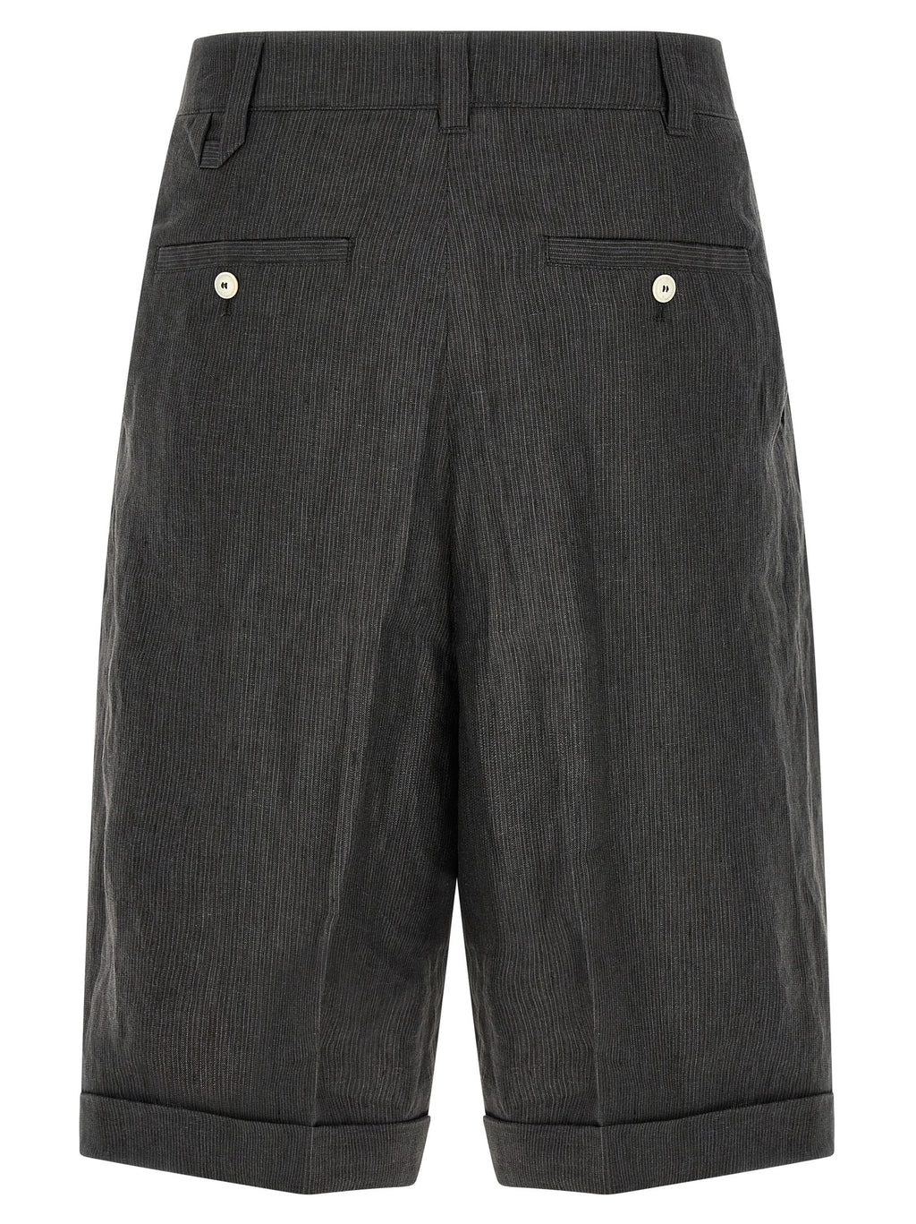 Gray Linen Bermuda Shorts