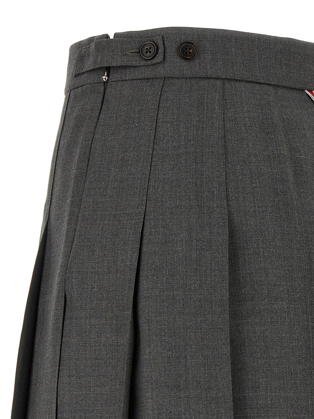 Gray Wool Long Skirt