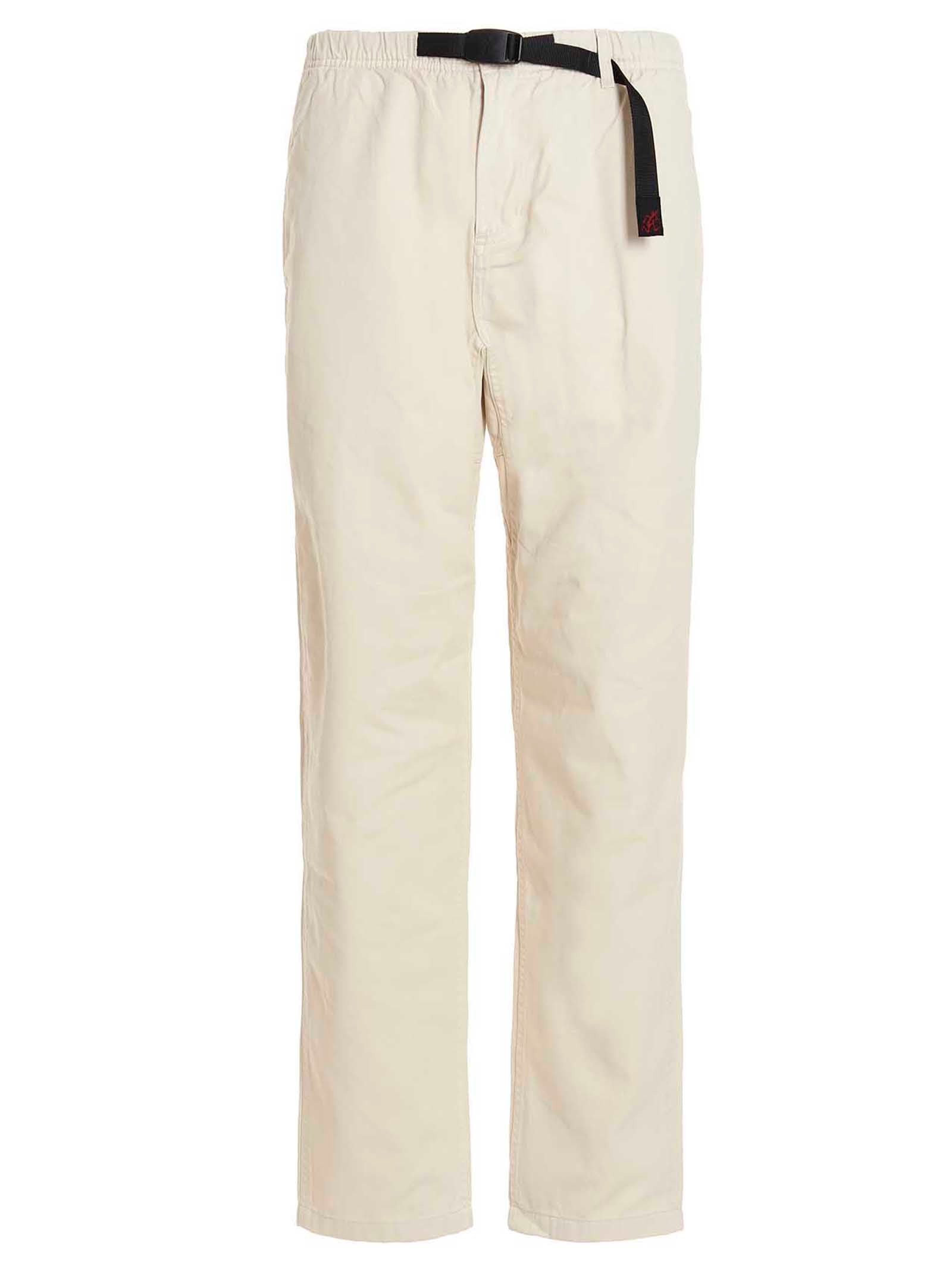 Beige Cotton Casual Pants