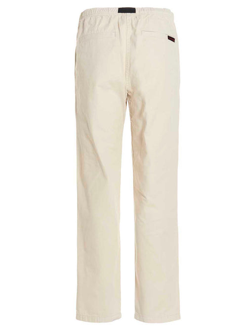 Beige Cotton Casual Pants