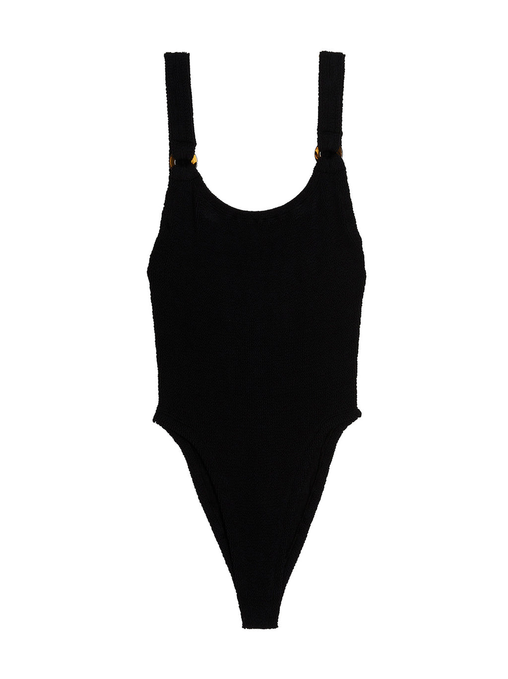 Black Nylon One-Piece Swimsuit