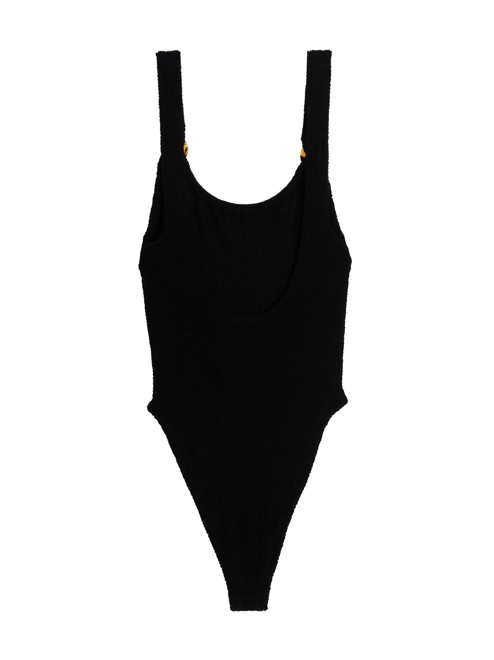 Black Nylon One-Piece Swimsuit