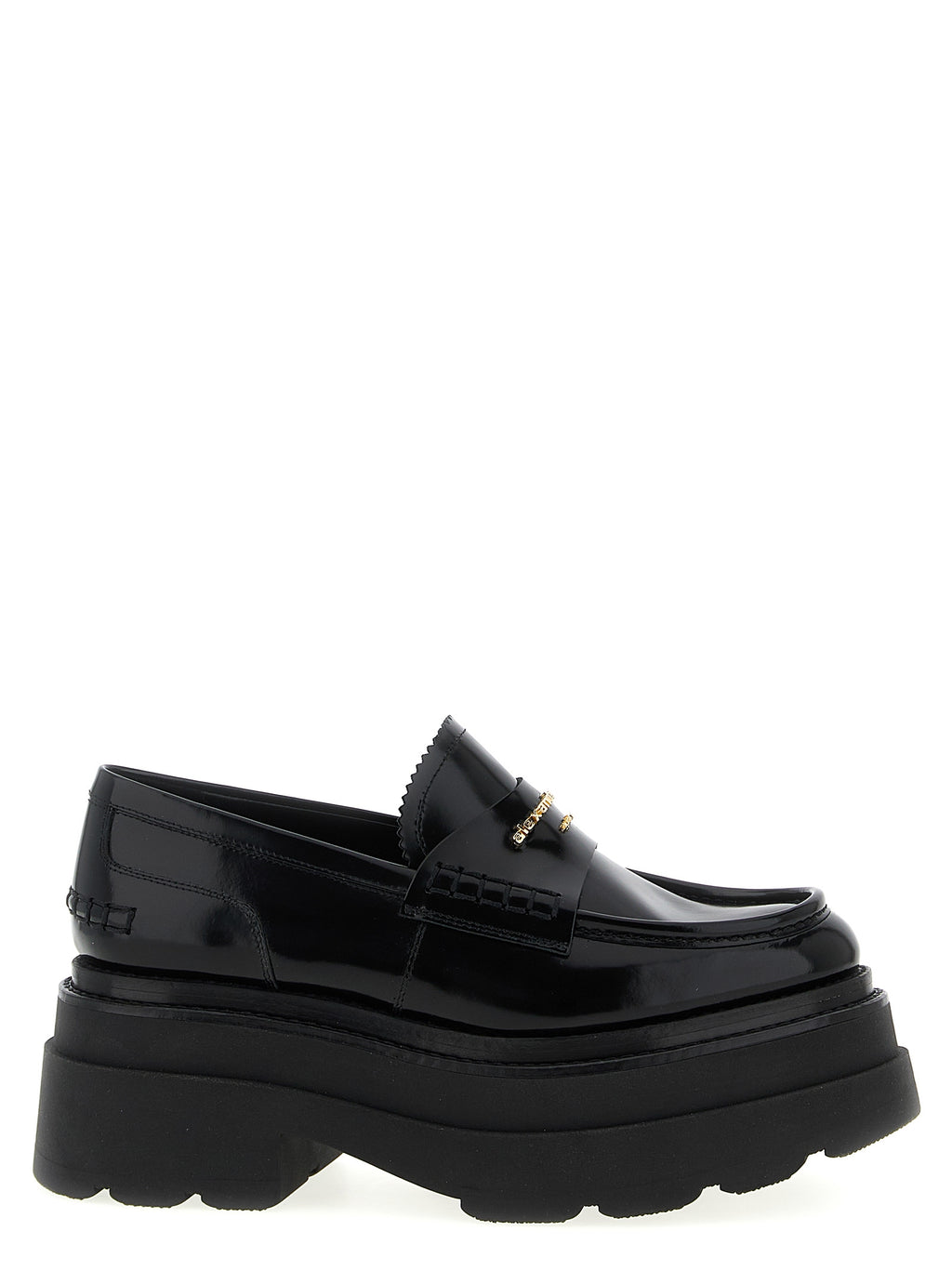 Black Cowhide Platform Loafers