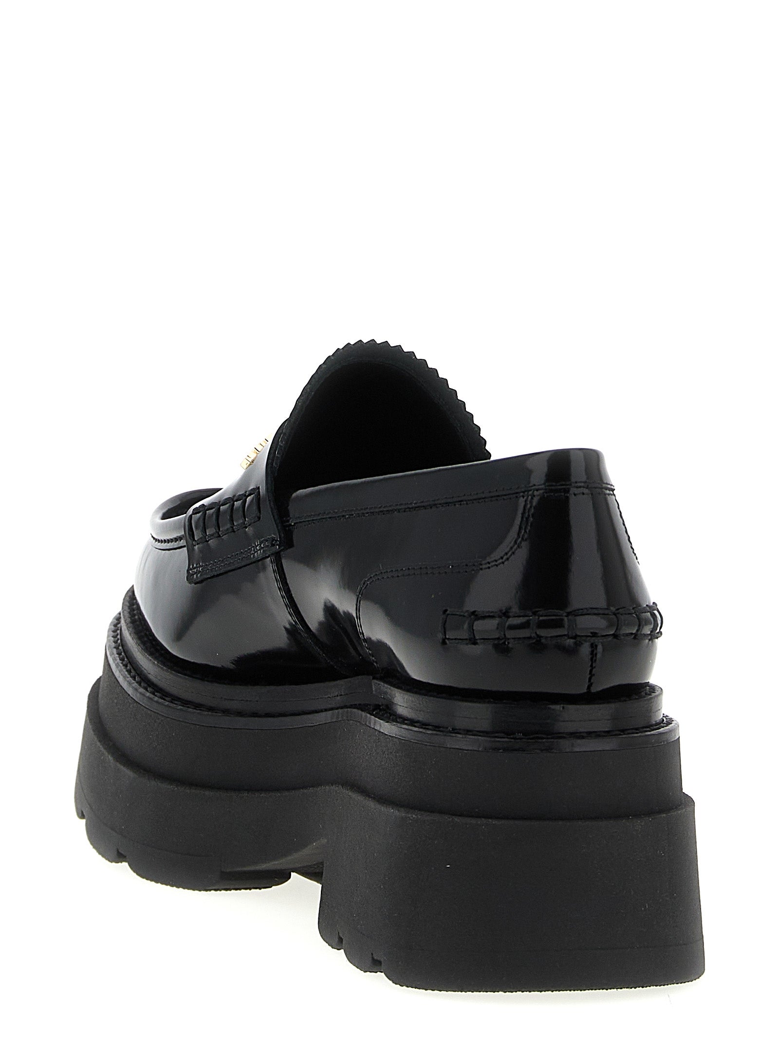 Black Cowhide Platform Loafers