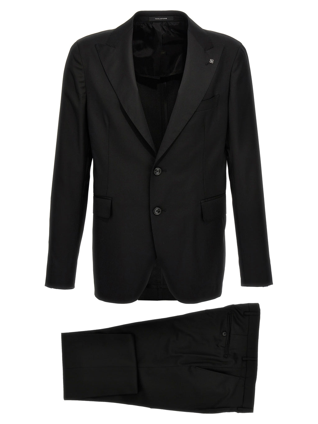 Black Virgin Wool Two-Piece Suit