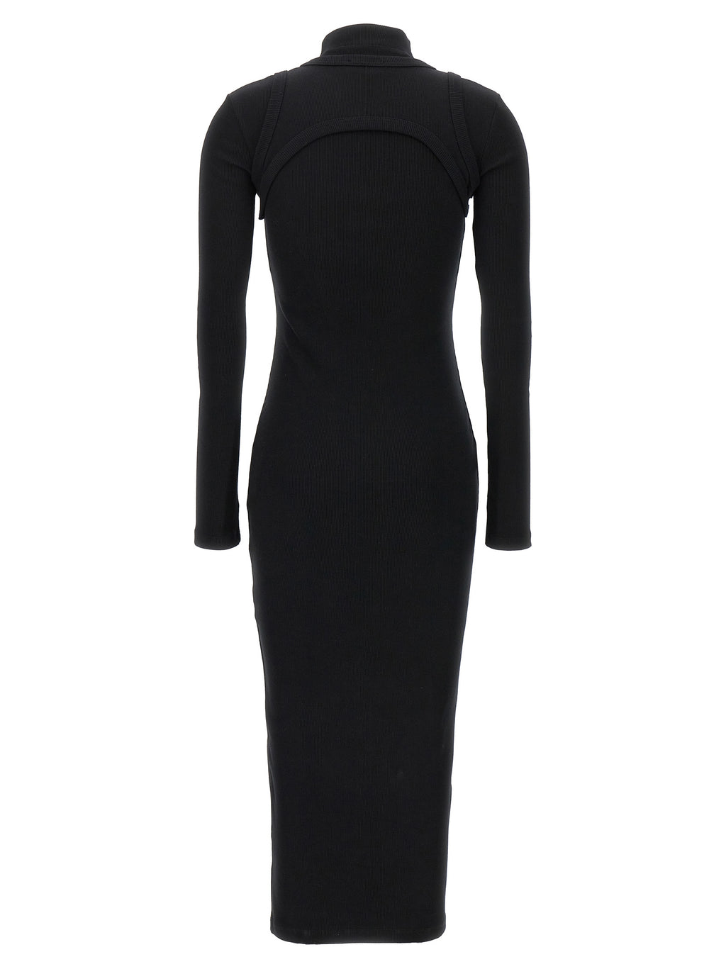 Black Cotton Midi Dress