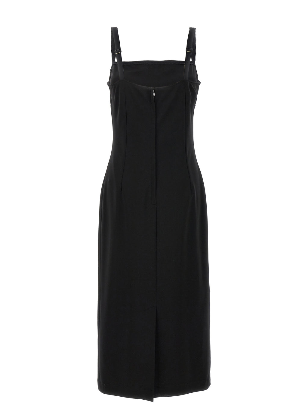Black Viscose Midi Dress