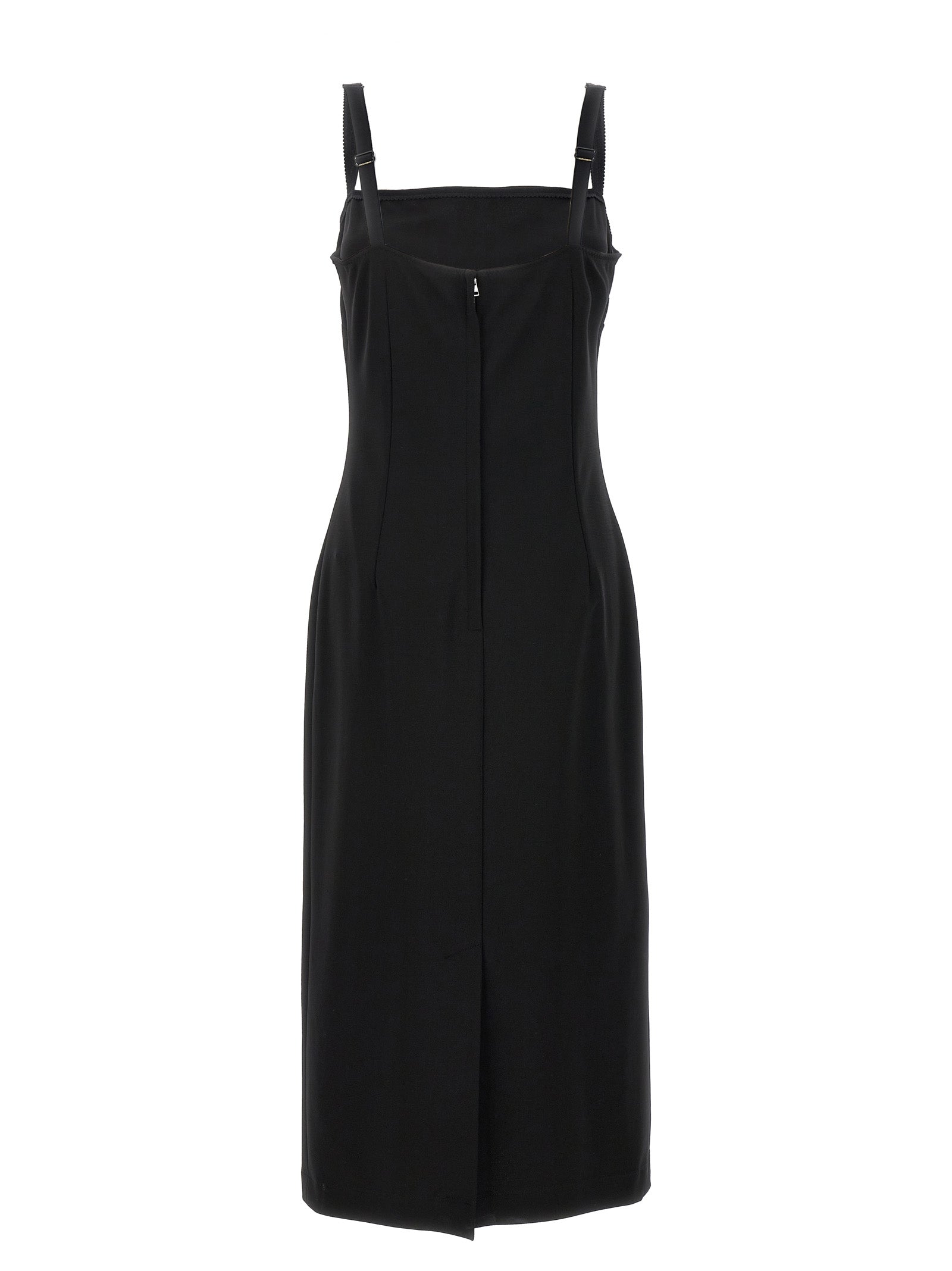 Black Viscose Midi Dress